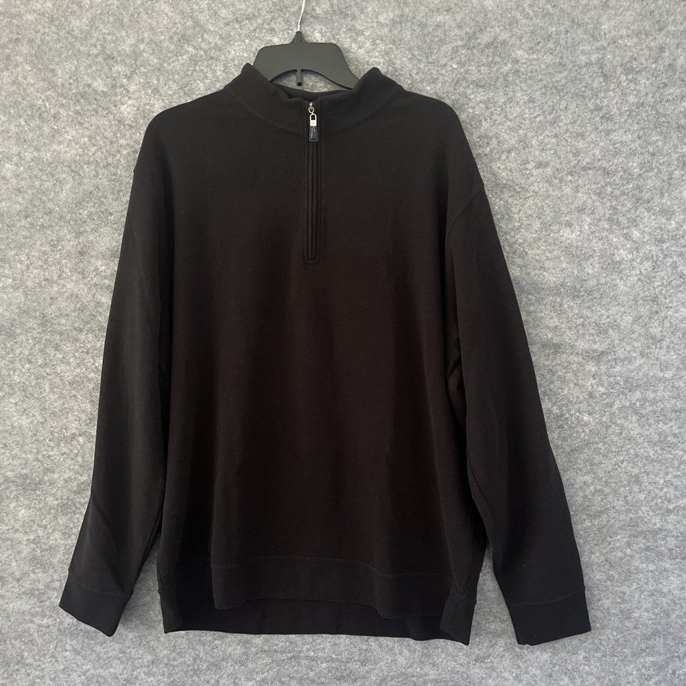 Peter Millar Quarter Zip Pullover Men's 2XL Black Casual Golf Hiking Outdoor